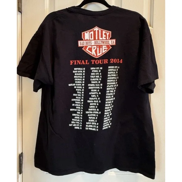 Motley Crue Men's 2014 Final Tour t-shirt black, Size XL, NWOT - Picture 2 of 3